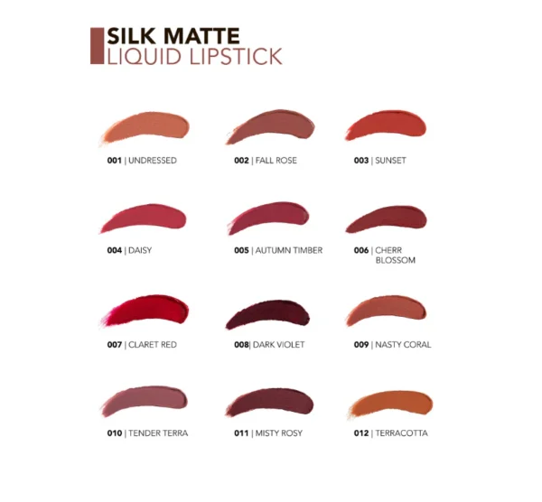 ⁦FLORMAR SILK MATTE LIQUID LIPSTICK CARNATION RED | فلورمار أحمر شفاه سائل سيلك مات⁩ - الصورة ⁦12⁩
