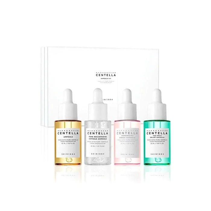 SKIN1004 MADAGASCAR CENTELLA AMPOULES SET - 4PCS - 30ML | سكين1004 مجموعة سيرومات سنتيلا - 4 قطع - 30 مل